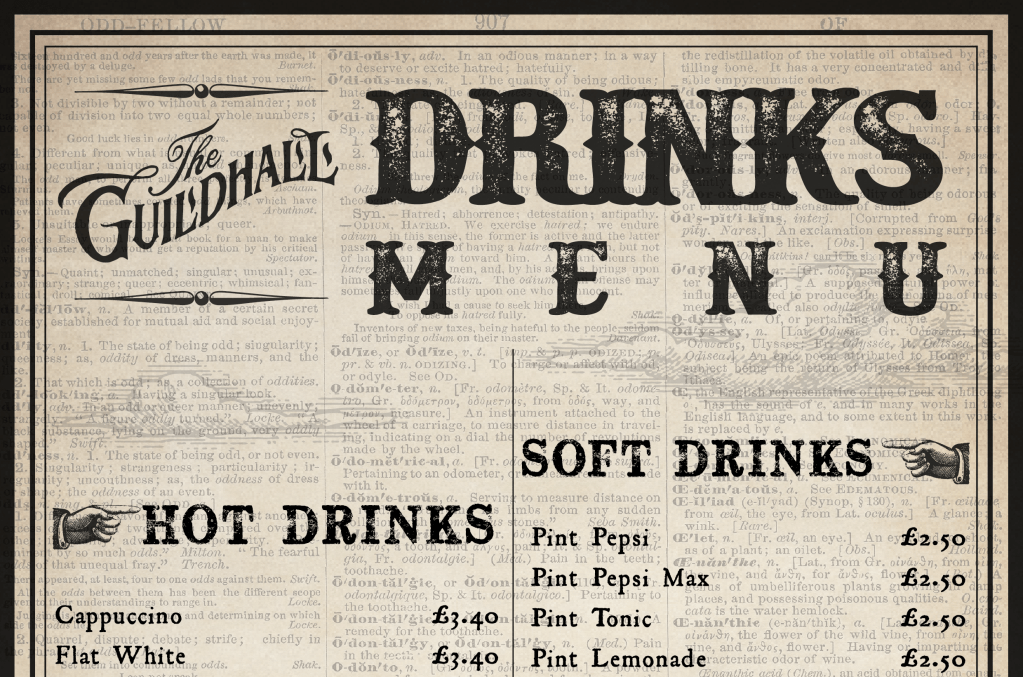 Guildhall Cafe and Bar Drinks&nbsp;Menu